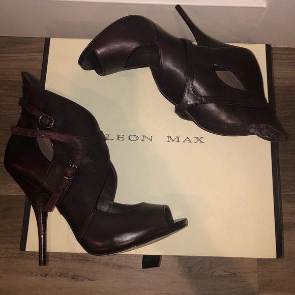 Leon Max fine leather burnished calf high heel/booties - Picture 2 of 7